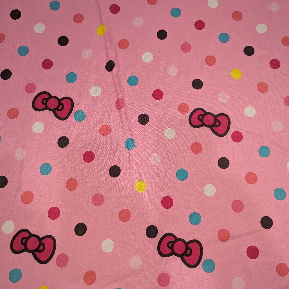 Hello Kitty Twin-Size Polka Dot and Bows Flat Sheet